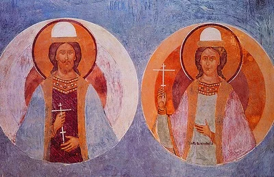Fresque des saints Boris et Gleb, monastère de Ferapontov, par Dionisius (1502-1503)