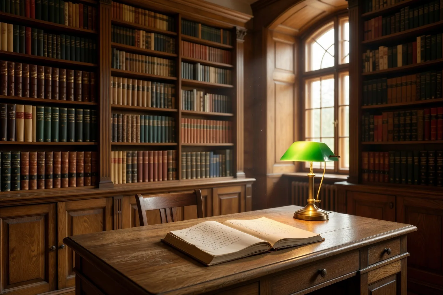Bibliotheque universitaire avec ouvrages d'ethnologie slave, ambiance feutree
